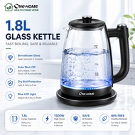 ONEHOME Electric Kettle 1.8L Fast Boiling Electric Glass Kettle Blue Light Automatic Power Off Cerek