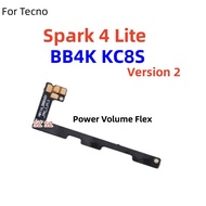 For Tecno Spark 4 Lite BB4K KC8S Power on / off Switch Button Volume  Flex