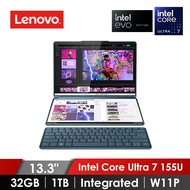 聯想 Lenovo Yoga Book 9i OLED 觸控雙螢幕筆電 13.3" (Intel Core Ultra 7 155U/32GB/1TB/Integrated/W11P/EVO認證) 青色 YogaBook9i/83FF0029TW