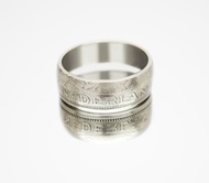 荷蘭硬幣戒指 2 1/2 荷蘭盾 1959-1966 硬幣戒指男士硬幣禮物