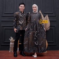 KEMEJA Circle Batik - Batik Couple Long Sleeve Shirt For Men And Women's Batik Gamis For Couples With Weak Motif Teles