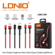 LDNIO LS63 Toughness USB Cable 2.4A Fast Charging / 6 Times Stronger And Durable