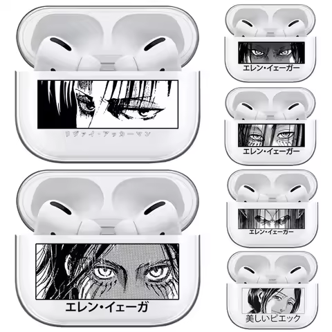 Anime Attack on Titan Transparent Case for Airpods Pro 3 2 1 Shingeki No Kyojin Levi Eren Yeager Air