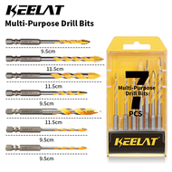 【KEELAT】Bor Silinder Multifungsi Kepala Silinder Hitam Bahan Paduan Hexagonal Cocok untuk Bor Kaca/K