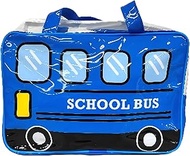 FULTAC GDI-1716 Vinyl Boston Bag, School Bus, Blue, Approx. H 8.1 x W 11.4 x D 4.1 inches (20.5 x 29