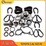 ENGINE PARTS Timing Belt Set Water Pump Kit Fit for Toyota 4RUNNER TACOMA TUNDRA T100 3.4L V6 GAS 5V