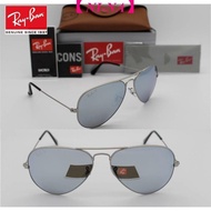 Ray (2022)ban sunglasses aviator RB 3025 019/W3 58mm matte silver/polarized Grey mirror l642c