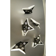Shuriken Japanese Throwing Star Resin 3D Fridge Magnet Memo Holder Japan Collection Souvenir 5 Piece