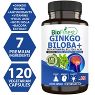 Biofinest Ginkgo Biloba + 5000mg Supplement - Vitamin B6 B12 Folic Acid Bacopa Gotu Kola - Brain Foc