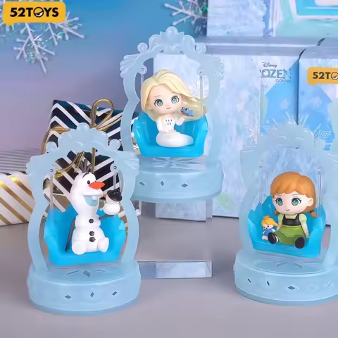 52TOYS Disney Frozen Wonderland Swing Series Movable Blind Box Elsa Anna Olaf Collectible Figurines 