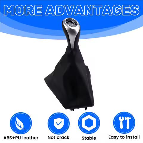 A51K-Car 6 Speed Manual Gear Lever Stick Shift Knob With PU Leather Dustproof Boot For BMW 1 3 Serie