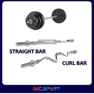 MCSPORT Straight Barbell & Curl Barbell Ez Curl Bar Dumbbell Bar Gym Fitness Equipment Barang Gym Ol