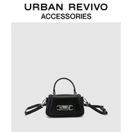 URBAN REVIVO อุปกรณ์เสริมสำหรับสุภาพสตรีใหม่ retro rhinestone messenger bag AW07TG2N2004 Black