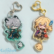 Game Genshin Impact Alhaitham Kaveh Cosplay Keychain Acrylic Key Chain Figure Pendant Keyring Backpa