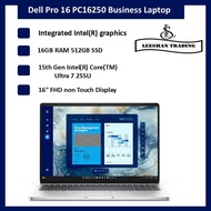 Dell Pro 16 PC16250 Business Laptop Ultra 7 255U/16" FHD+ /16GB RAM/ 512GB SSD/Integrated Intel grap