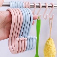 Creative S-Shaped Plastic Hook Universal Bathroom Seamless And Nail Free Hooks Simple Solid Color Do