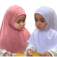 Malay baby bergo chin hijab Malaysian jersey instant chin hijab for ages 0-7 years