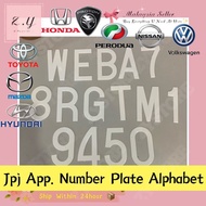 [READYSTOCK] 1pcs Nombor Plate Kereta Standard JPJ Pass Number Plate Alphabet / JPJ Pass Nombor Plate Nombor C70