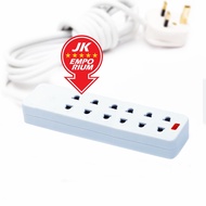 ✗○✒6 Gang 2 Pin Indoor Power Extension Plug Electrical Socket Cord Strip