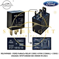 FORD FoMoCo RELAY ( ORG ) 4 PIN ( 2 SMALL + 2 BIG ) 2311A22 / 8T2T-14B192-AB ( MADE IN USA )