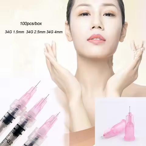 100pcs/box Disposable Sterile Skin Injection Needle 31G 4mm 34G 1.5/4mm 34GX2.5MM Skin Gel Injection