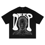 100% Original Design NGYElevendays Boxy Fit Oversized T-shirt Deep Illusions Black Men Women Cotton 