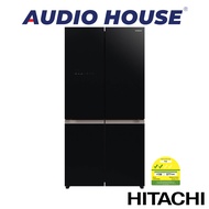 HITACHI R-WB700VMS2-GBK 645L 4 DOOR FRENCH BOTTOM FREEZER FRIDGE COLOUR: GLASS BLACK ENERGY LABEL: 2 TICKS DIMENSION: W900xH1840xD740MM 1 YEAR WARRANTY BY HITACHI