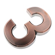 LazaraHome Modern Copper Plaque Number House Hotel Door Address Digits Sticker Plate Sign 0-9