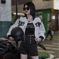 vintage Baseball Uniform American Retro Leather Jacket Couple Versatile Short Top Motorcycle FTG0