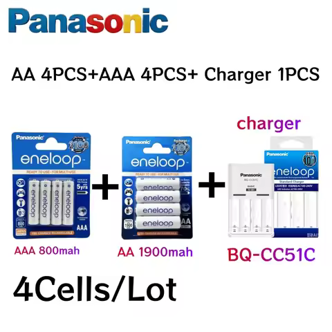 Panasonic Eneloop Original AA AAA Rechargeable Battery 1.2V 1900mAh 800mAh Pre-Charged NiMH Suitable