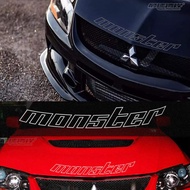 The Fastest Wangan Car Sticker MS Modified Logo Letter with Arc Hood Sticker Hood EVO9 Generation 10
