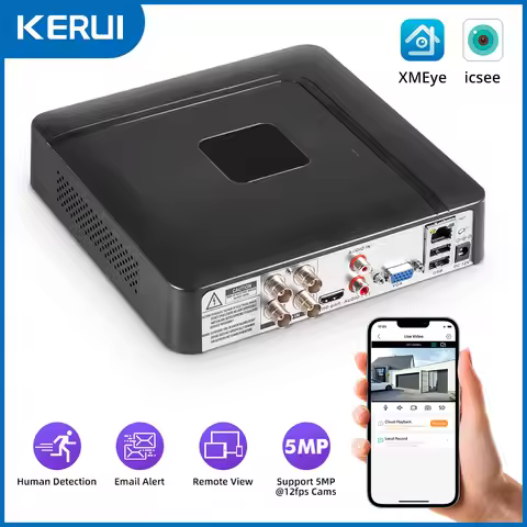 KERUI H.265 5MP 4CH DVR Digital Video Recorder Home Security Camera System 5M-N 6 in 1 XVI AHD TVI I
