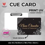 CUE CARD Q CARD MC size A5 B5 EVENT DIVIDER ACRYLIC MATERIAL 2mm THICKNESS WO EO