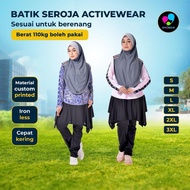 BAJU RENANG MUSLIMAH Asyiqmuslim ( Set Baju + Seluar) BATIK SONGKET Activewear Pakaian Sukan Muslima