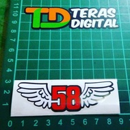 Cutting Sticker 58 Wings, Marco Simoncelli.