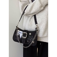 Y2K style star black Denim shoulder bag
