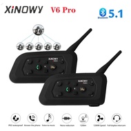 1/2Pcs Motorcycle Interphone Helmet Intercom Headset V6 pro BT5.1 For 6 Riders Group Full-duplex Tal