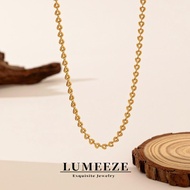 LUMEEZE Minimalist Plain Gold Chain Necklace For Women Full Titanium Steel Waterproof Non Tarnish Hy