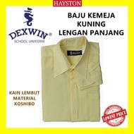 DEXWIN Baju Kemeja Kuning Lengan Panjang Kain Lembut Koshibo | Baju Kuning pengawas tangan panjang kain licin KOS1-13294