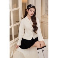 Calie Tweed Jacket - Luxurious Black Winter White Tweed Jacket Winter Jacket Woman Winter Coat Woman