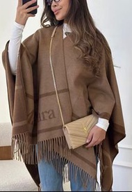 Max Mara women one size wool brown grey cape scarf  女裝啡色灰色羊毛針織斗篷披肩圍巾頸巾 @celefashion winter travel cl