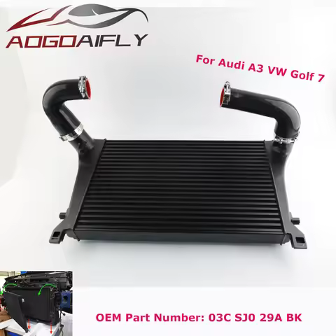 03CSJ029ABK Upgrade Intercooler Kit Tube & Fin W/Pipe For Audi A3 / S3 For VW Golf 7 GTI R EA888 1.8