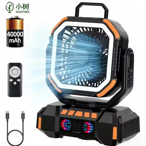 40000mAh Camping Fan Rechargeable Desktop Portable Air Circulator Wireless Ceiling Electric Fan with