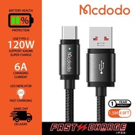 (1 Year Warranty Original) Mcdodo 120W USB-A To Type C Super Fast Charging Data Cable CA-473