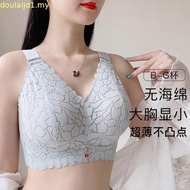 34-52D/E/F/G Large Size Bra Women Full Coverage Ultra-Thin Spongeless Large Cup Bra Adjustable Back 