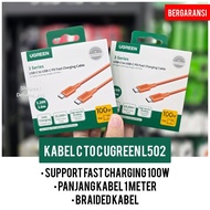 Ugreen C to C L502 Fast Charging 100W 1 Meter Cable 1 Year Official Warranty C to C Ugreen Cable Typ
