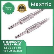 Panamax 1.5/ 3/ 5/ 10/ 15/ 20 Meter Certified Premium Quality Guitar Instrument Cable (6.35MM MONO MALE - MALE CABLE) = EC-1163