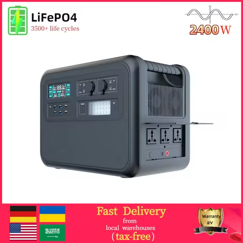 2400W 2000Wh Solar Generator Portable Power Station LiFePO4 battery UPS for power outages Pure Sine