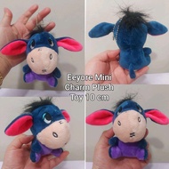 Eeyore Mini Charm Plush Toy 10 cm - Adorable Blue Eeyore with Pink Ears and Purple Legs - Bag Charm