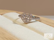 莫桑石愛心型S925純銀鍍金一卡戒指	Moissanite Love-shaped S925 Sterling Silver Gold-plated One Carat Ring